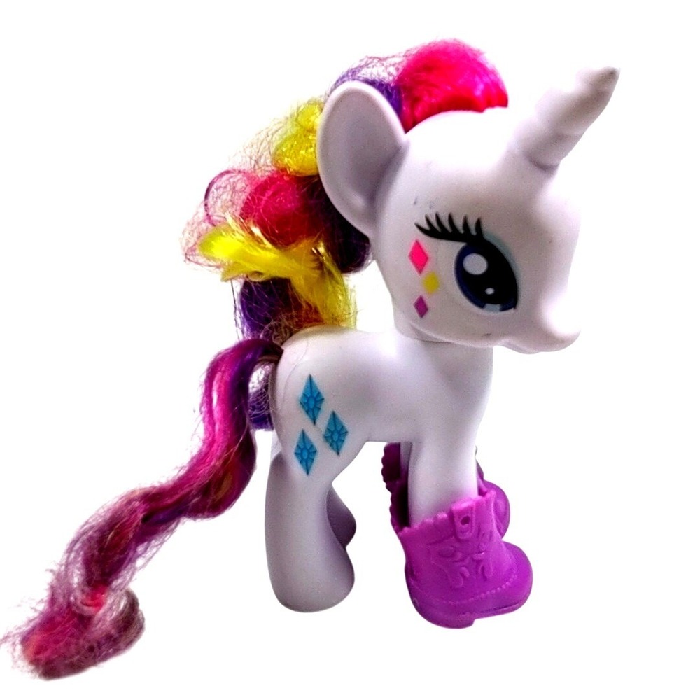 Hasbro My Little Pony Rarity Unicorn Rainbow Hair Figure with Boots 2010 Toy